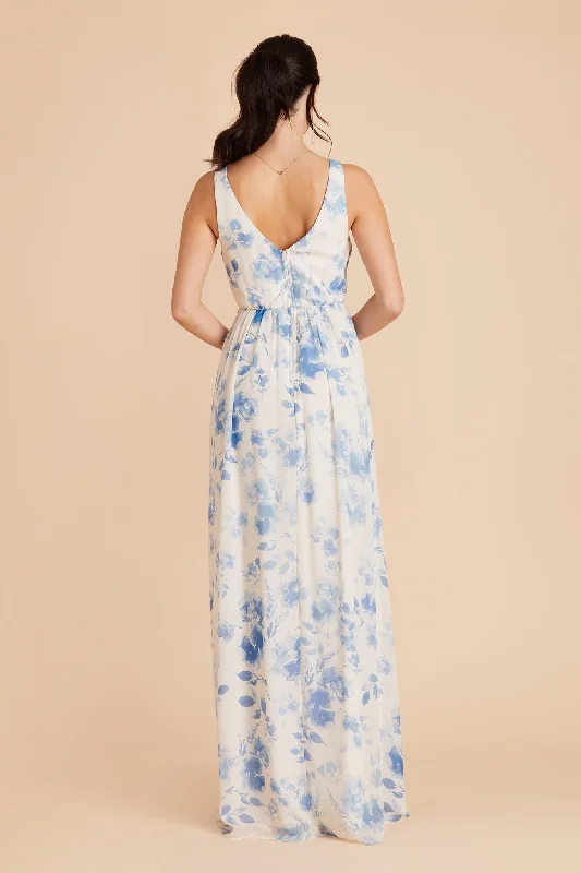 Laurie Empire Dress - Blue Rococo Floral