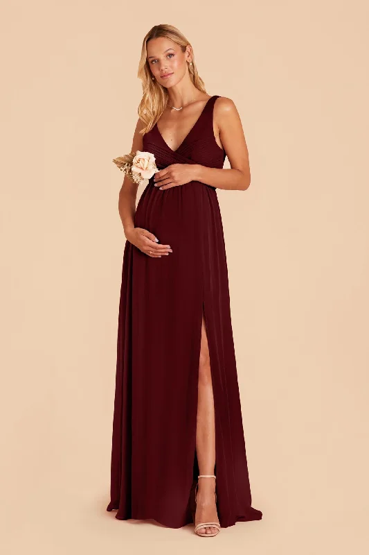 Laurie Empire Dress - Cabernet