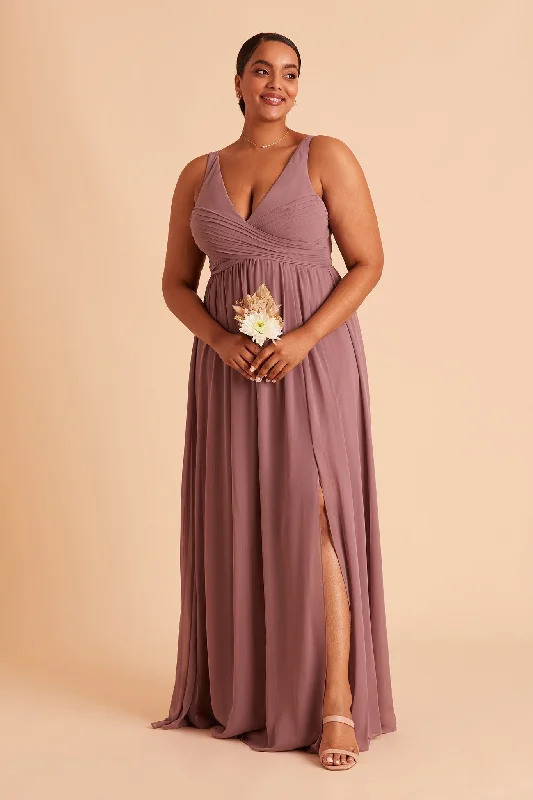 Laurie Empire Dress - Dark Mauve