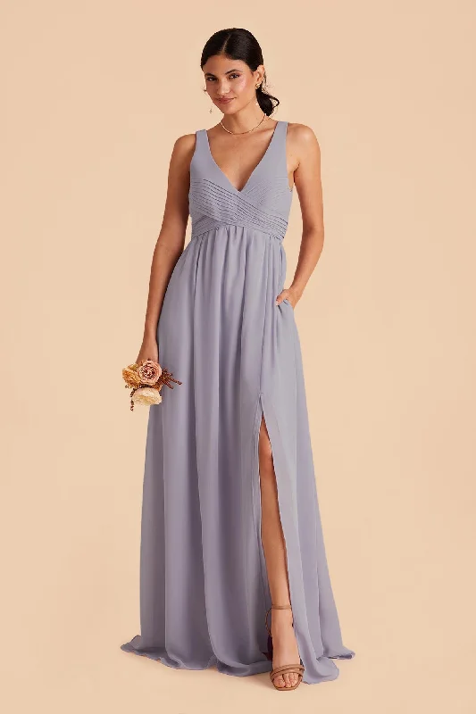 Laurie Empire Dress - Dusty Lilac