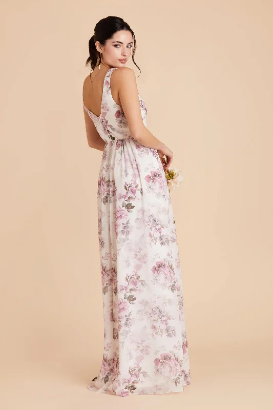 Laurie Empire Dress - Dusty Pink Peonies