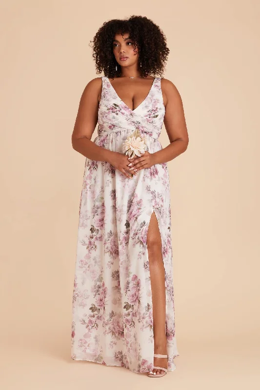 Laurie Empire Dress - Dusty Pink Peonies