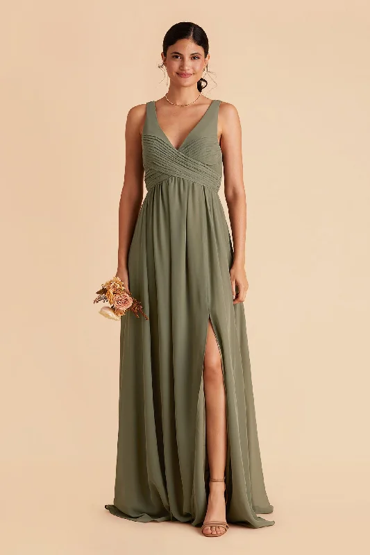 Laurie Empire Dress - Moss Green