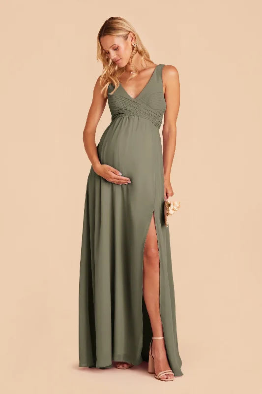 Laurie Empire Dress - Moss Green