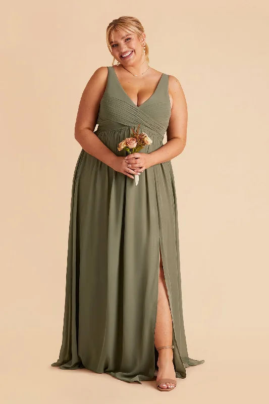 Laurie Empire Dress - Moss Green