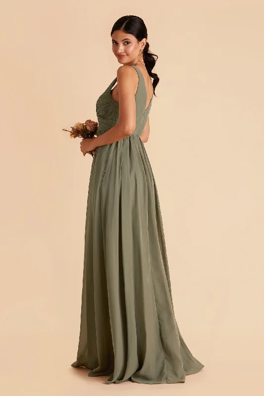 Laurie Empire Dress - Moss Green