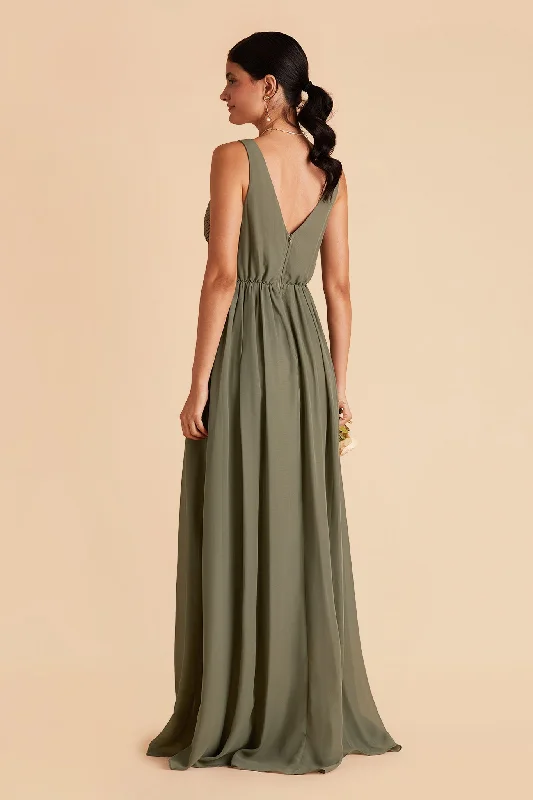 Laurie Empire Dress - Moss Green