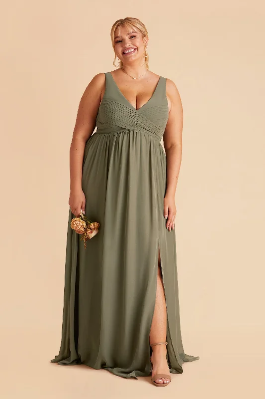 Laurie Empire Dress - Moss Green