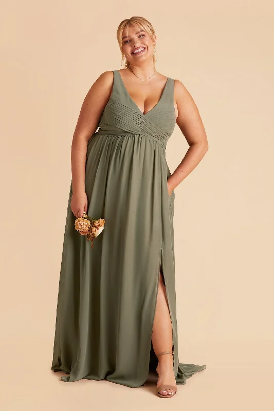 Laurie Empire Dress - Moss Green