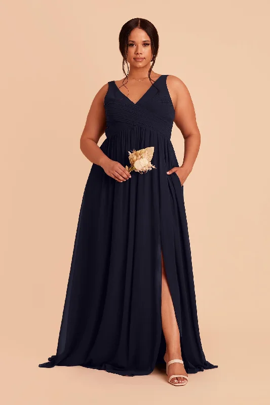 Laurie Empire Dress - Navy