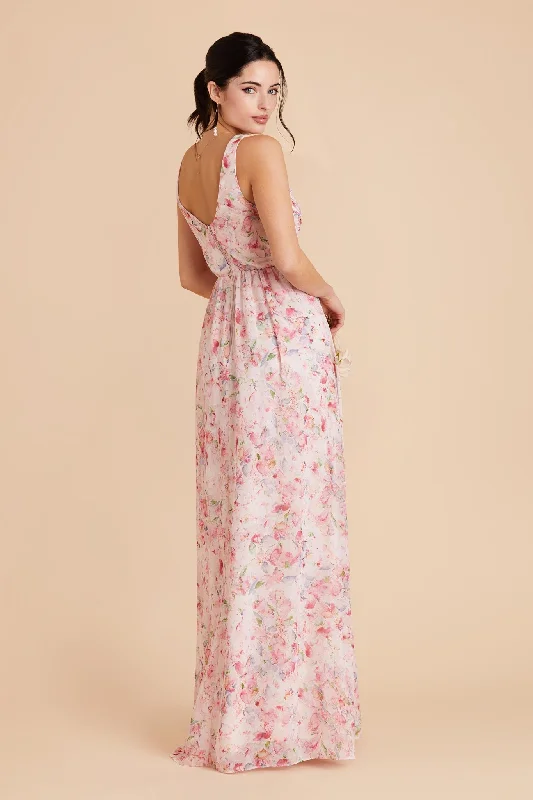 Laurie Empire Dress - Pink Falling Petals