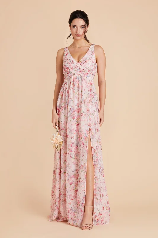 Laurie Empire Dress - Pink Falling Petals