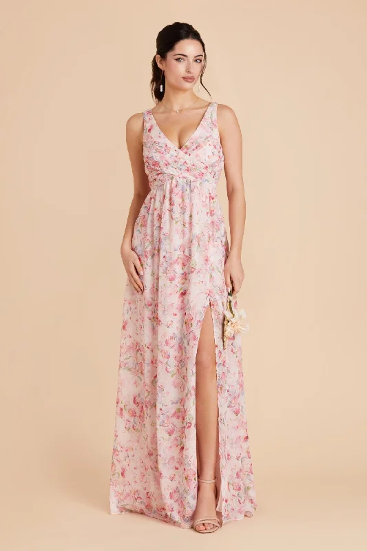 Laurie Empire Dress - Pink Falling Petals