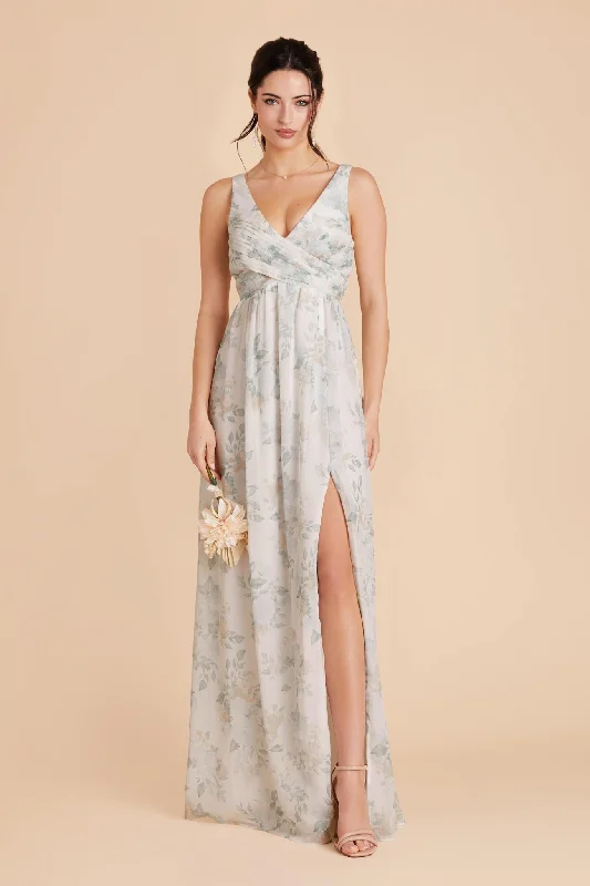 Laurie Empire Dress - Sage Spring Garden