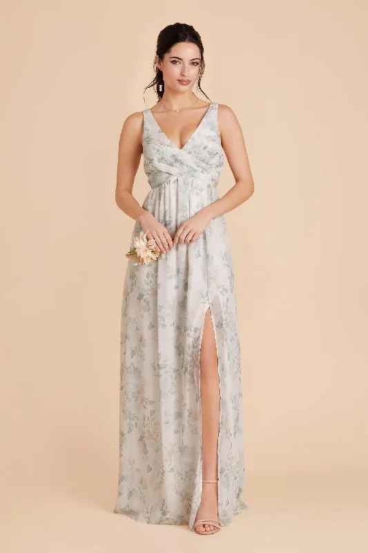 Laurie Empire Dress - Sage Spring Garden