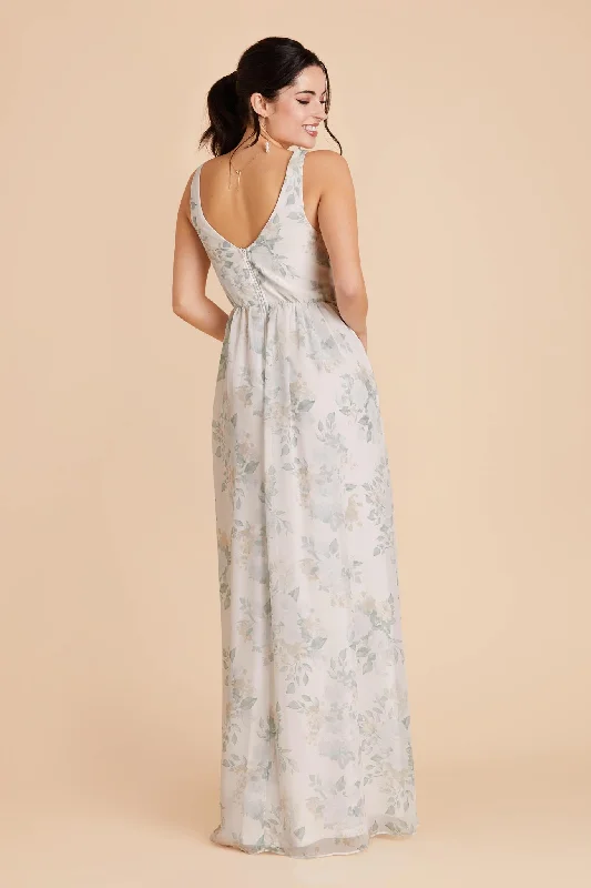 Laurie Empire Dress - Sage Spring Garden