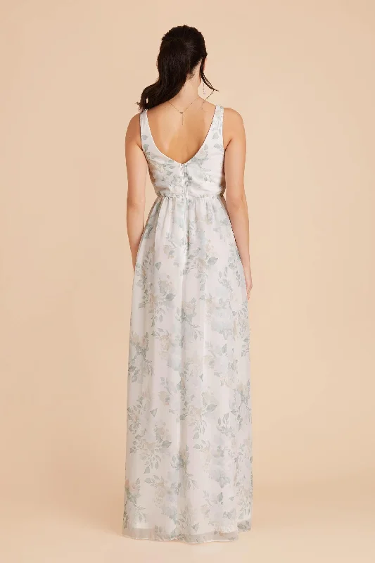 Laurie Empire Dress - Sage Spring Garden