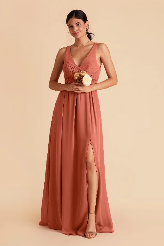 Laurie Empire Dress - Terracotta