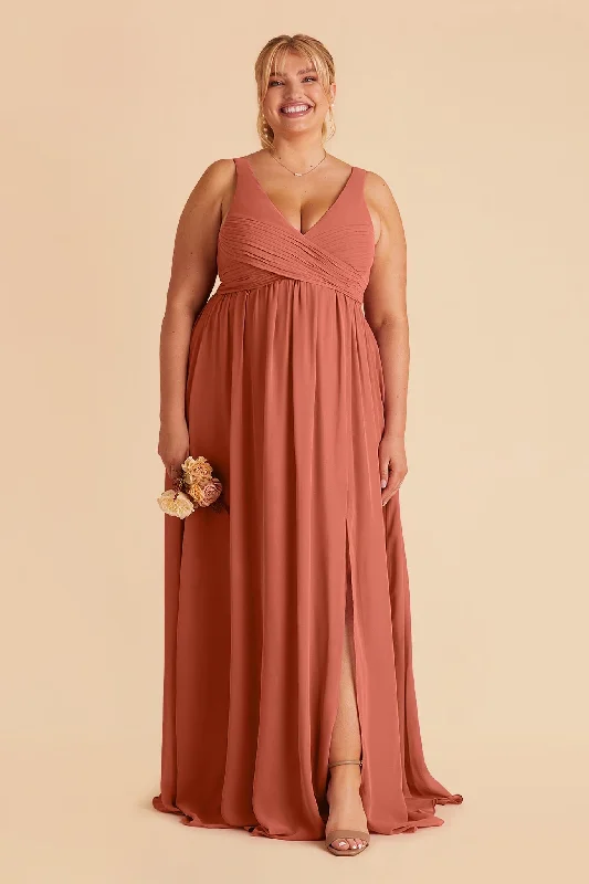 Laurie Empire Dress - Terracotta