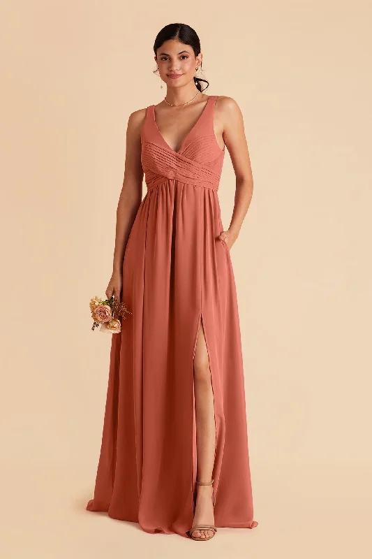 Laurie Empire Dress - Terracotta