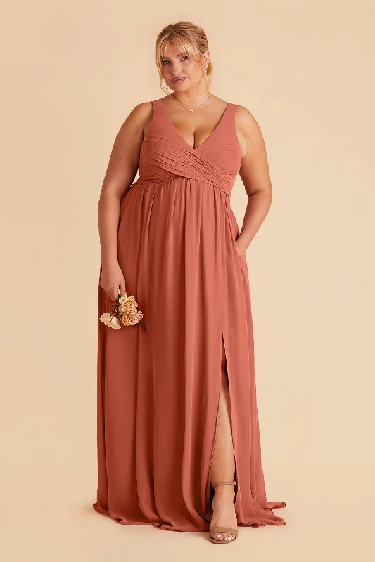 Laurie Empire Dress - Terracotta