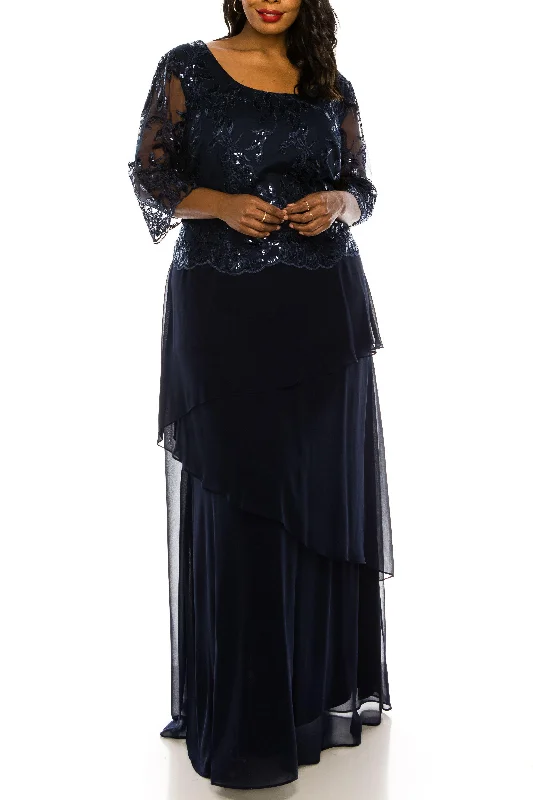 Le Bos Long Formal Plus Size Chiffon Dress 27722