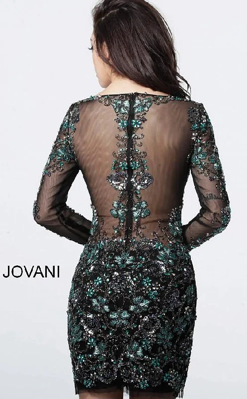 Jovani 3011 Long Sleeve Formal Cocktail Dress