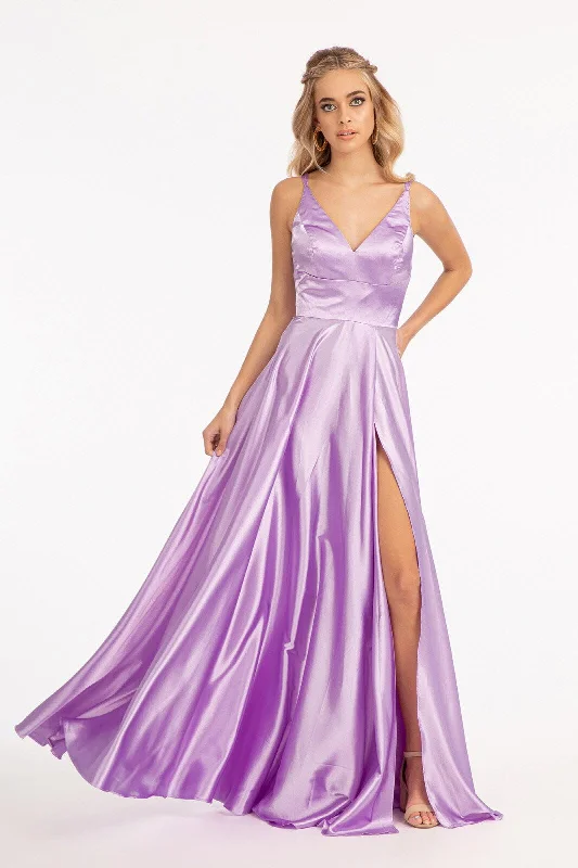 Long Spaghetti Strap Formal Bridesmaid Satin Dress