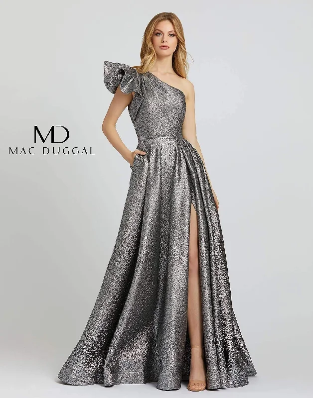 Mac Duggal 67297 Long Metallic Prom Ball Gown