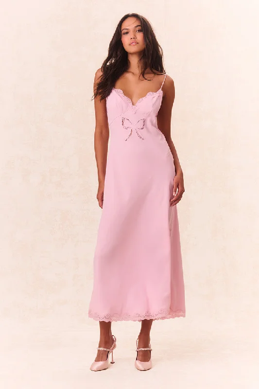 Manuela Bow Slip Maxi Dress