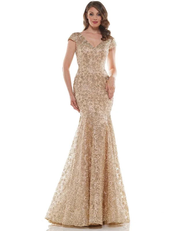 Marsoni Long Formal Metallic Lace Mermaid Dress Sale 212