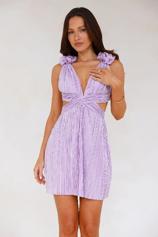 Moonlight Shimmer Mini Dress Lilac