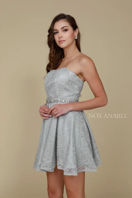 Short Strapless Formal Graduation Dress