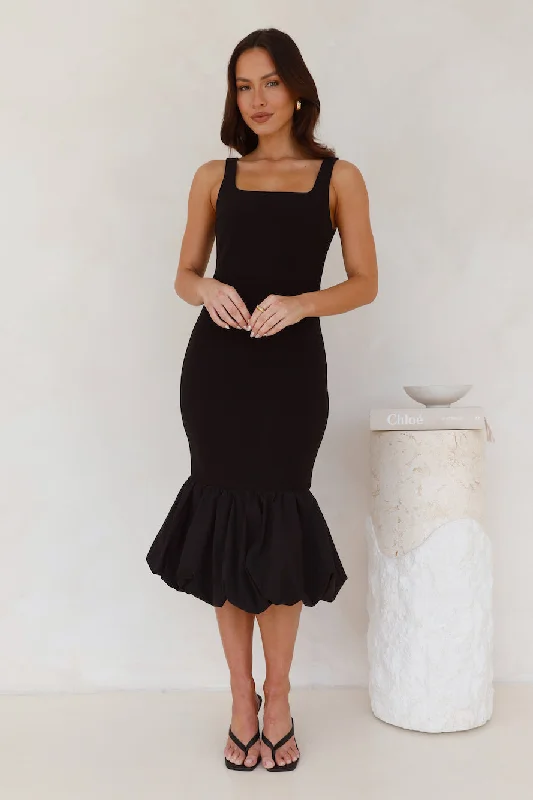 Once Upon A Time Bubble Midi Dress Black