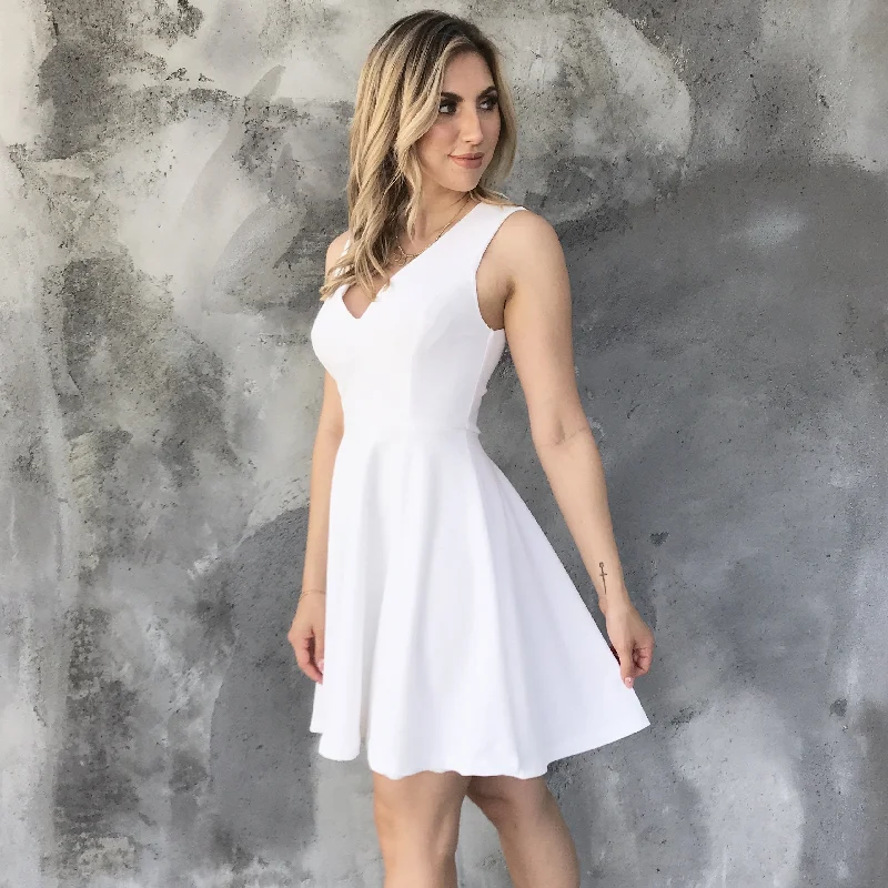 Picture Perfect White Skater Dress