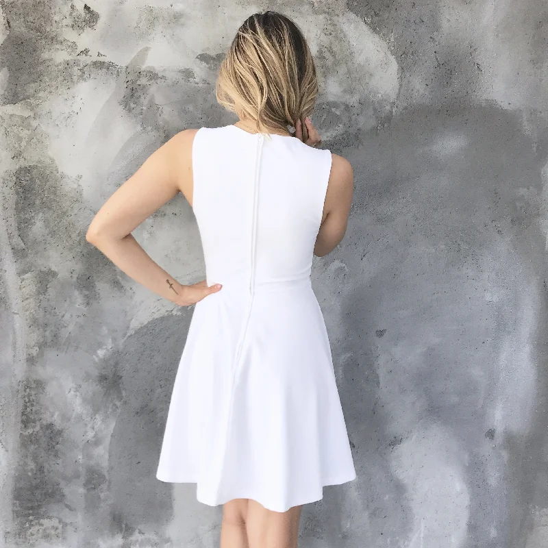 Picture Perfect White Skater Dress