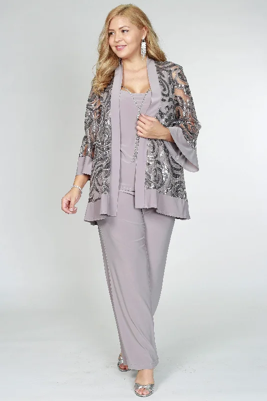 Champagne 8 R&M Richards 2343 Formal Pantsuit Sale