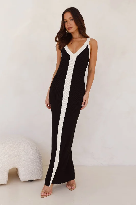 Same Days Ribbed Maxi Dress Black