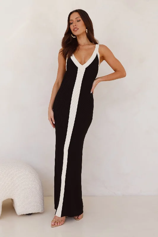 Same Days Ribbed Maxi Dress Black