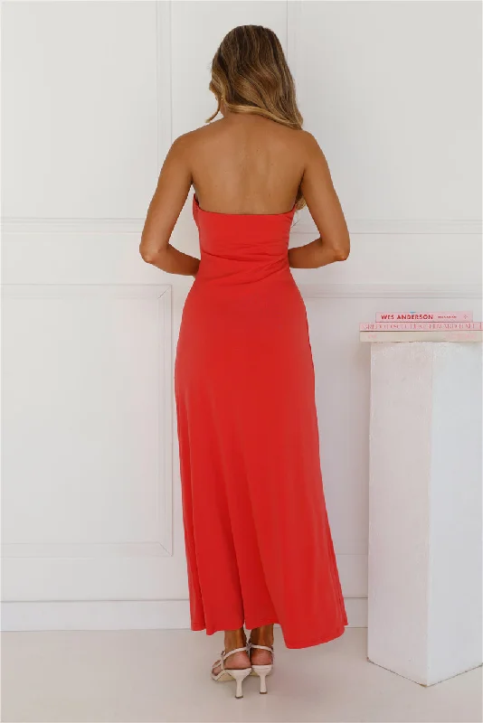 Temperature Rising Strapless Maxi Dress Red