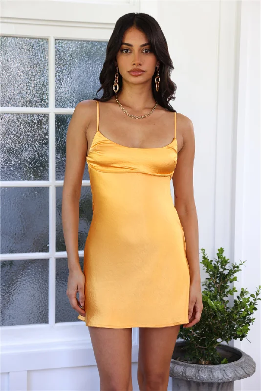 We're In Style Satin Mini Dress Orange