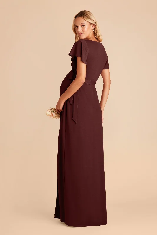 Yolanda Crepe Dress - Cabernet