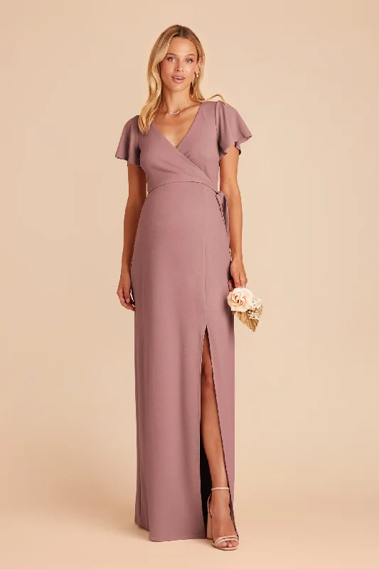 Yolanda Crepe Dress - Dark Mauve