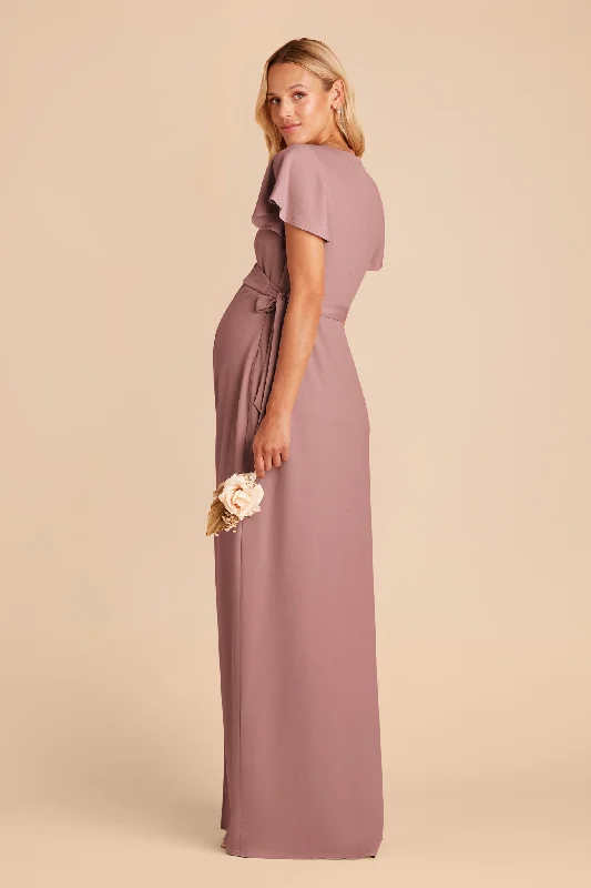 Yolanda Crepe Dress - Dark Mauve