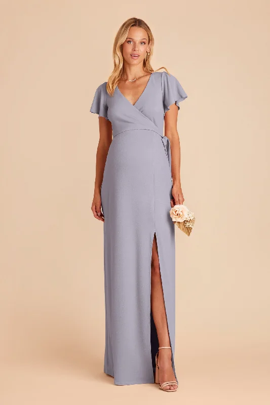 Yolanda Crepe Dress - Dusty Blue