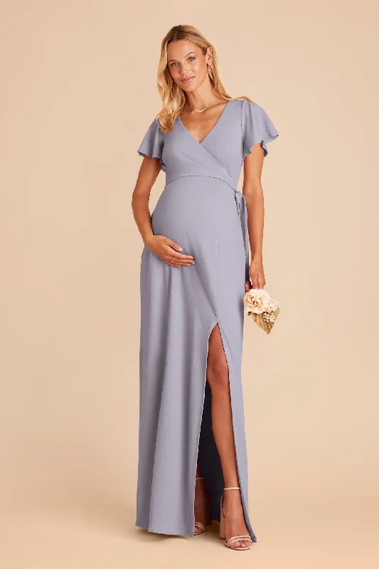 Yolanda Crepe Dress - Dusty Blue