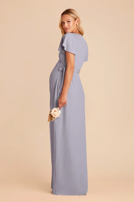 Yolanda Crepe Dress - Dusty Blue