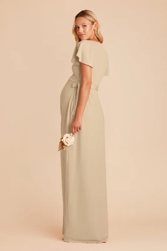 Yolanda Crepe Dress - Neutral Champagne