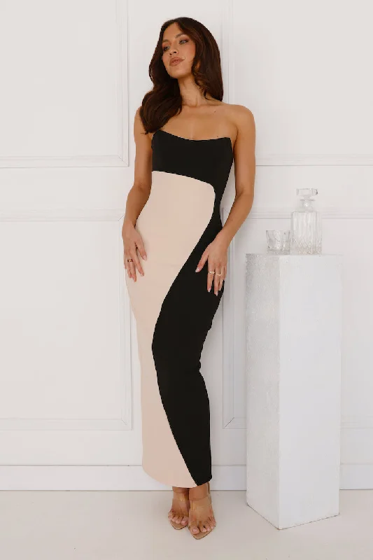 You're Desired Strapless Maxi Dress Black