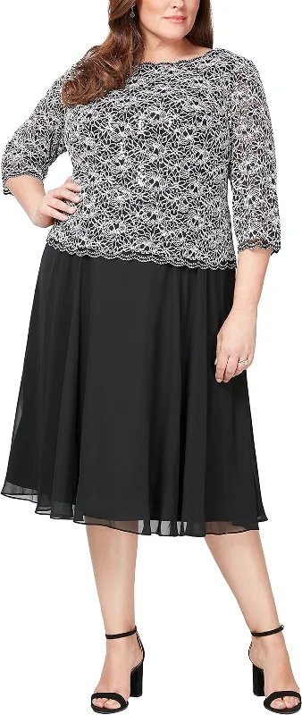Maxi dresses with a V - neckline for a flattering and elongating shape Alex Evenings 84122529 Short Mother of the Bride Dress